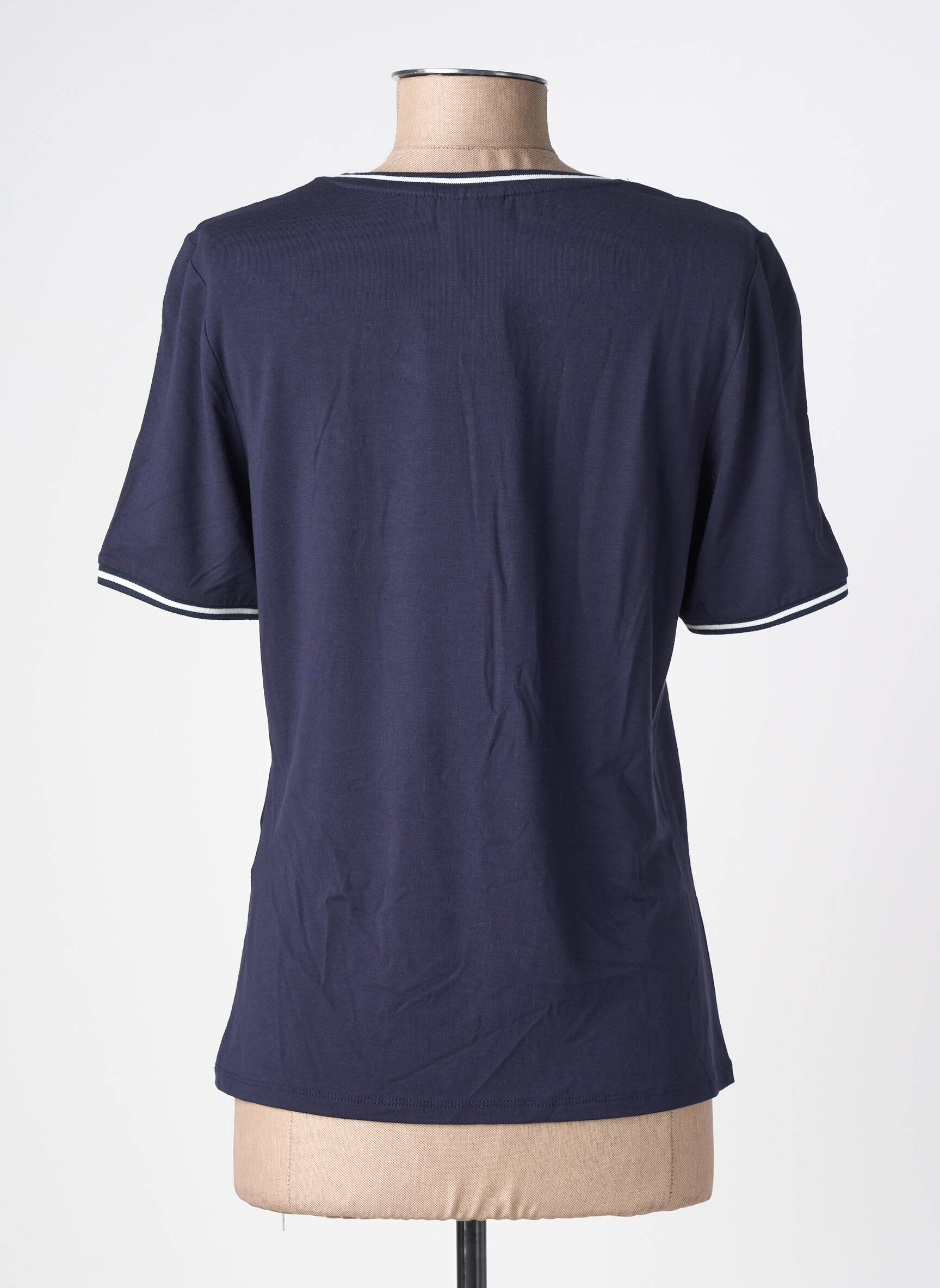 T-shirt imprimé fantaisie manches courtes bleu BARBARA LEBEK femme