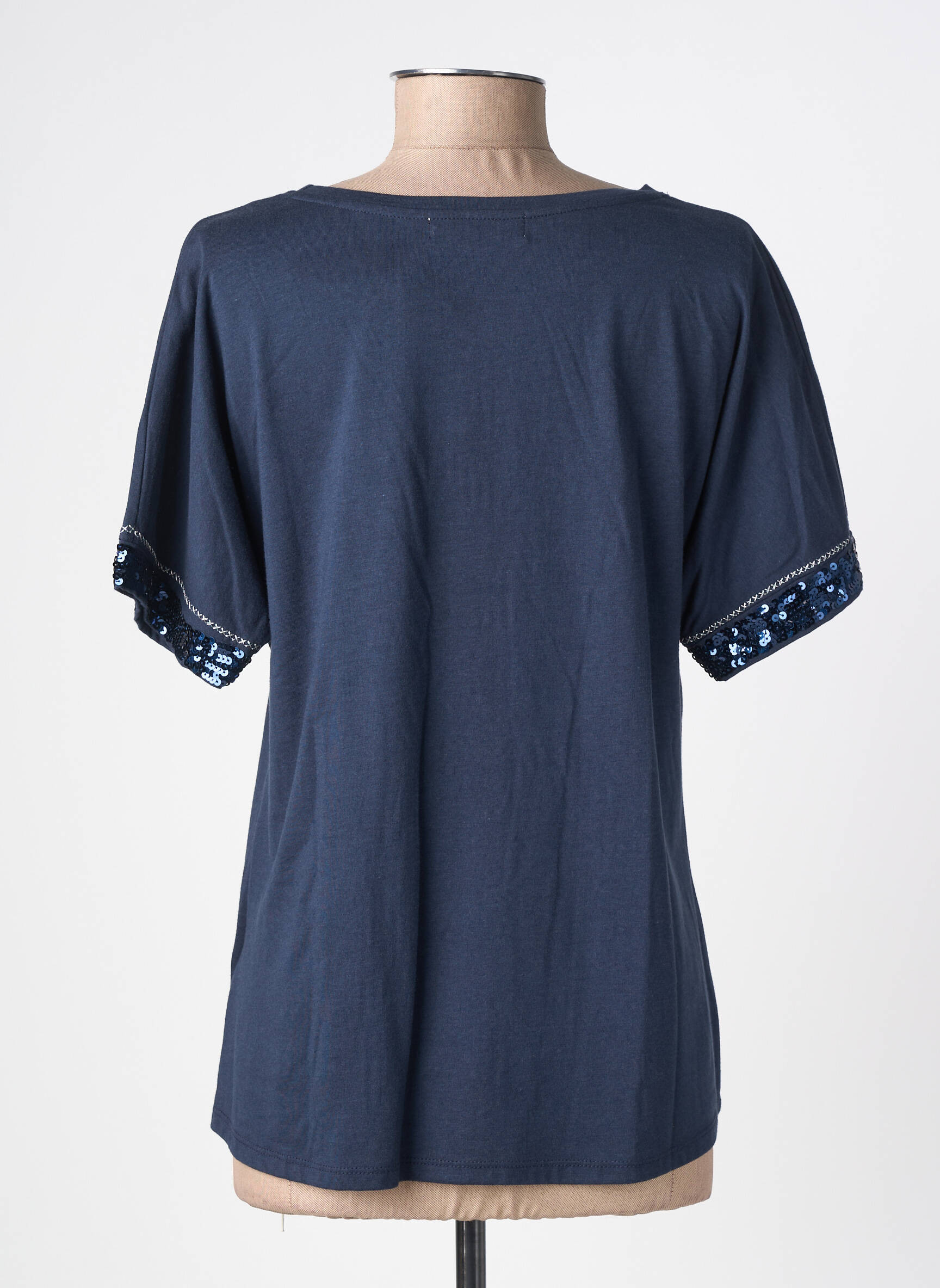 T-shirt coupe droite manches courtes bleu APRIL femme