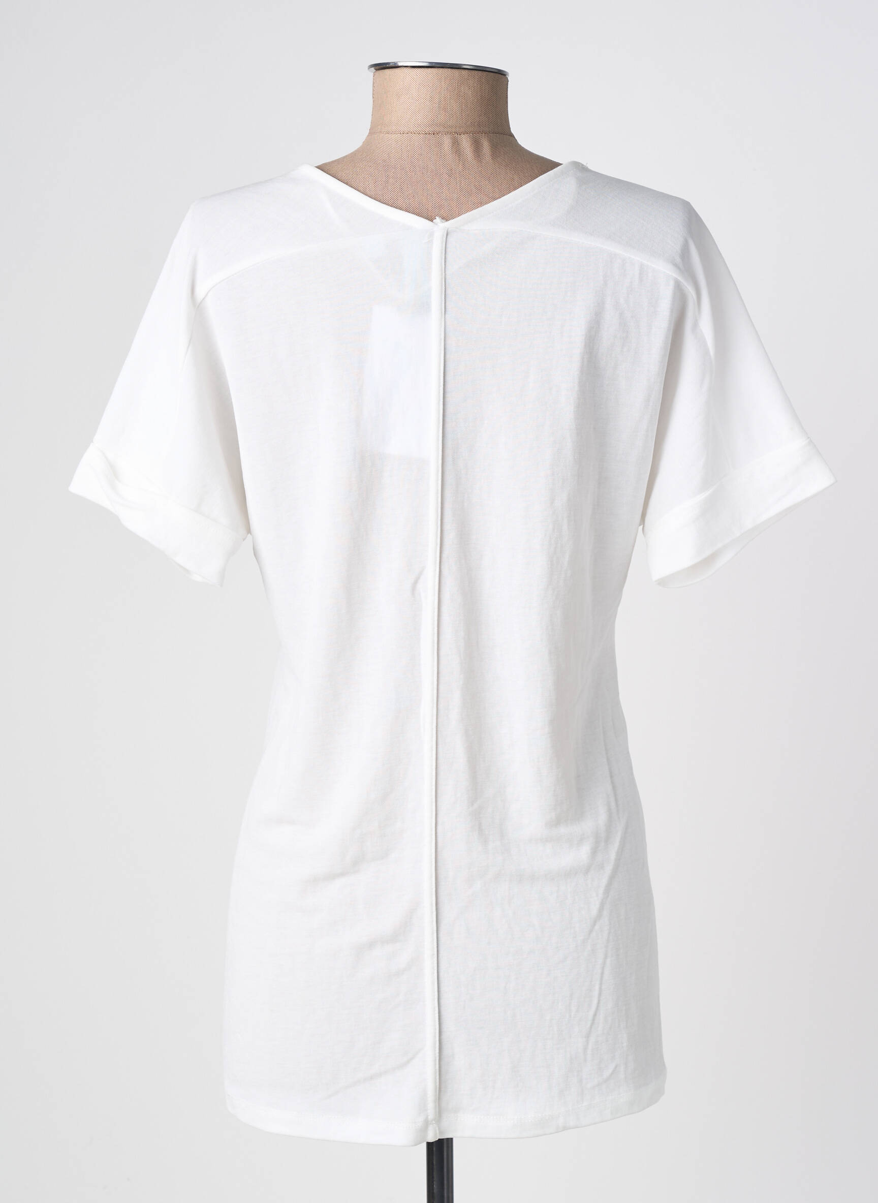 T-shirt coupe droite manches courtes blanc M.X.O femme