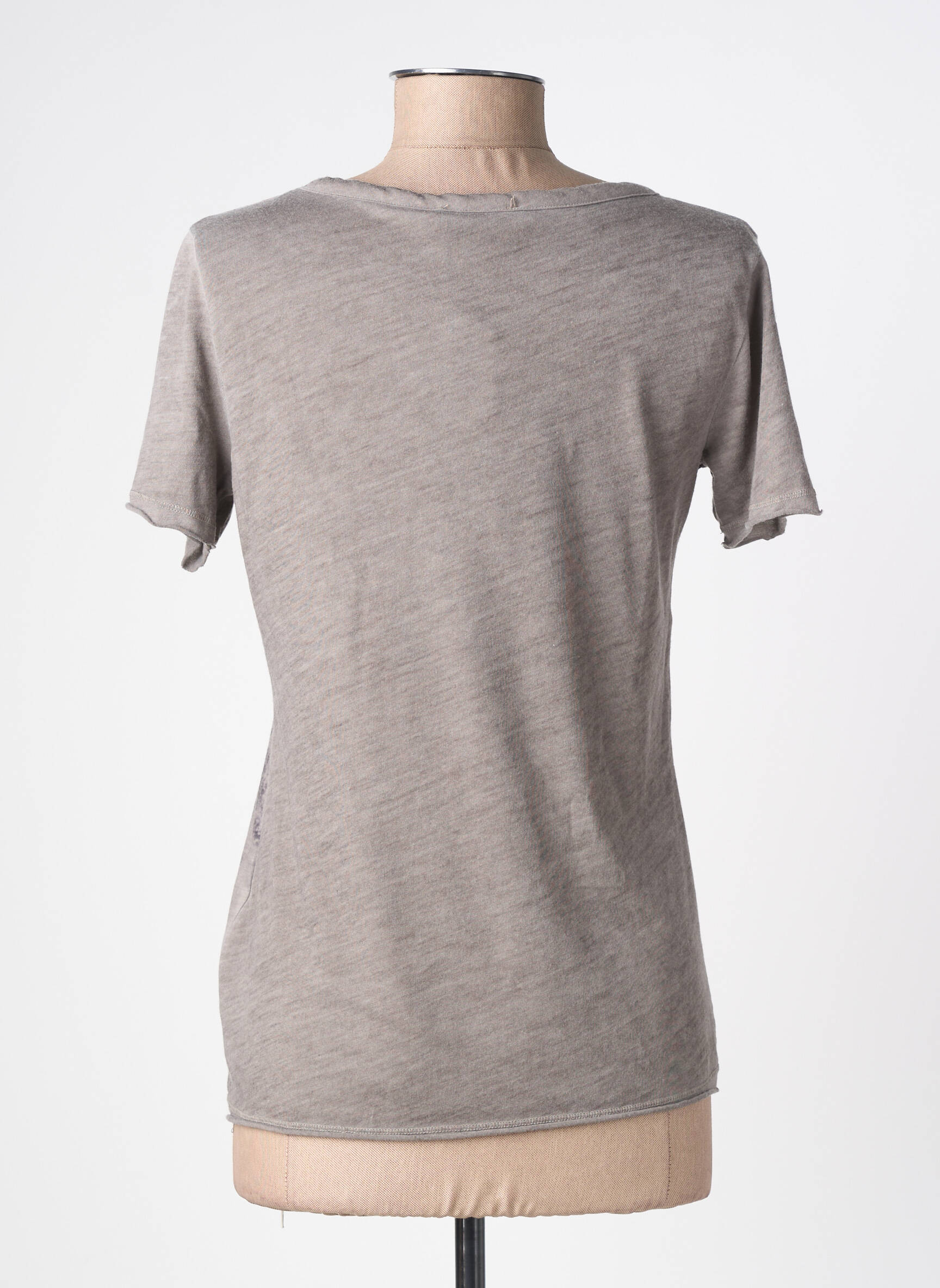 T-shirt imprimé fantaisie manches courtes marron CPM femme