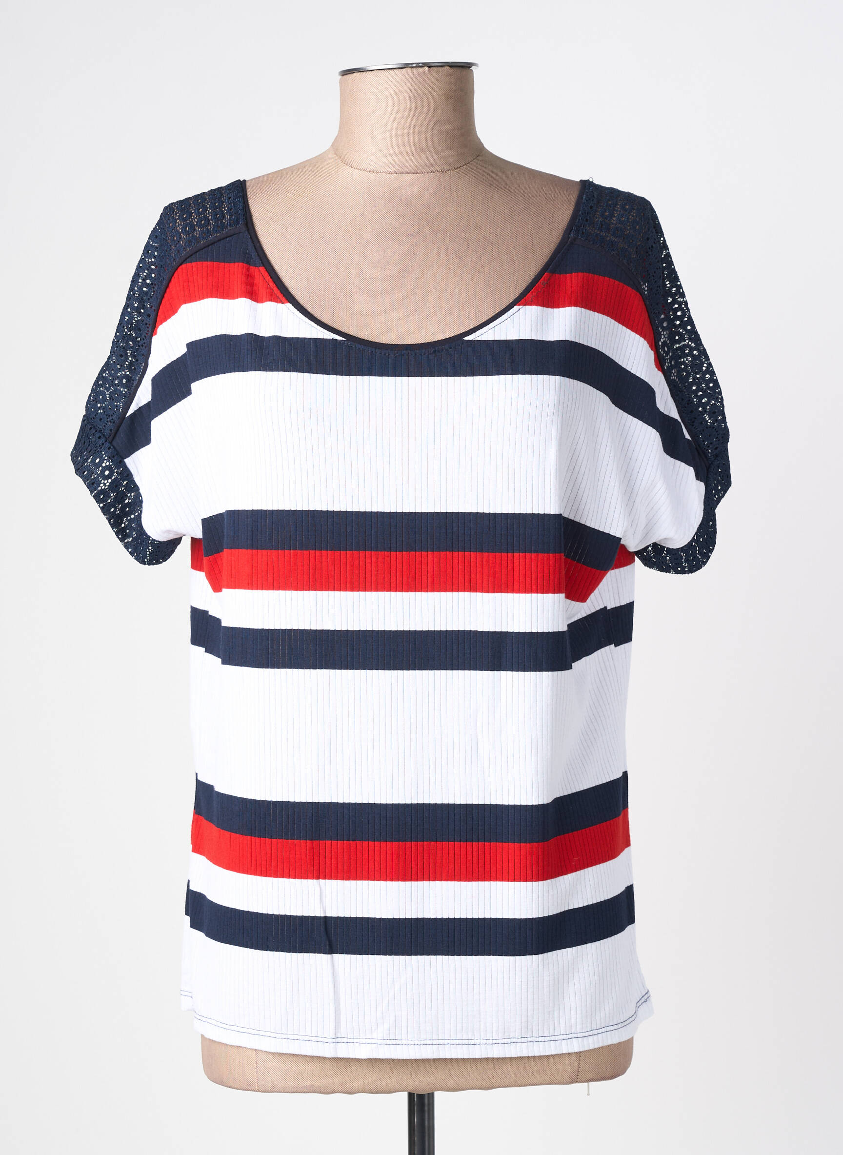 T-shirt coupe droite manches courtes blanc NATURAL STB femme