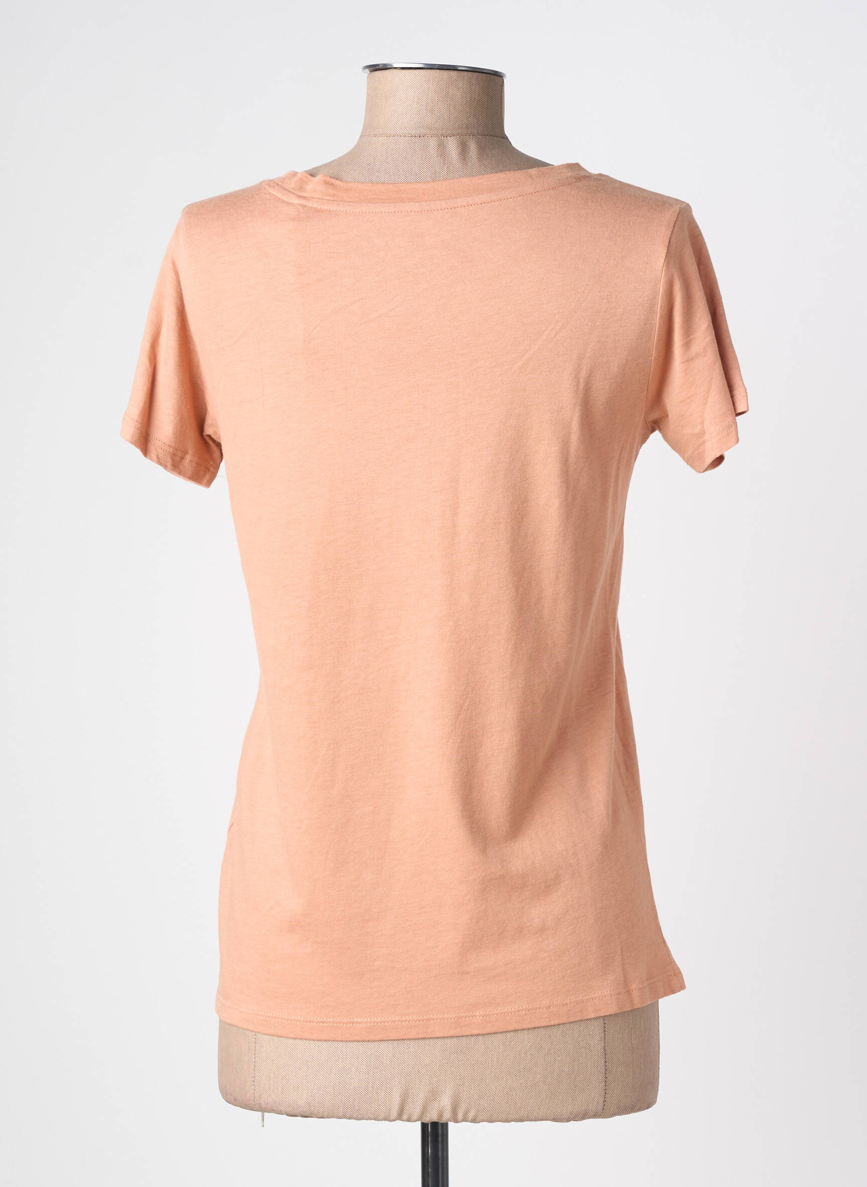 T-shirt sérigraphie floquée manches courtes orange TEDDY SMITH femme