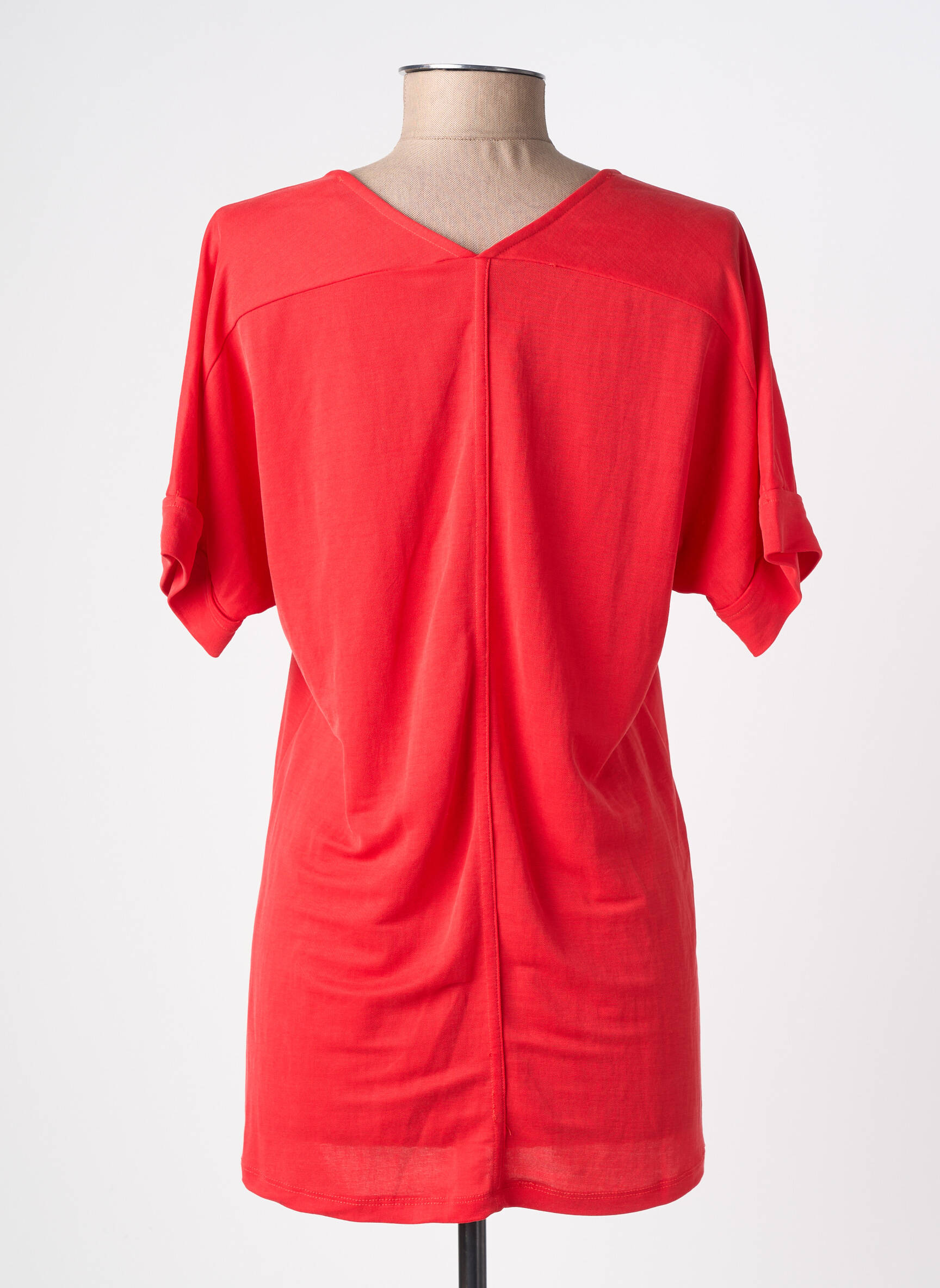 T-shirt coupe droite manches courtes rouge M.X.O femme