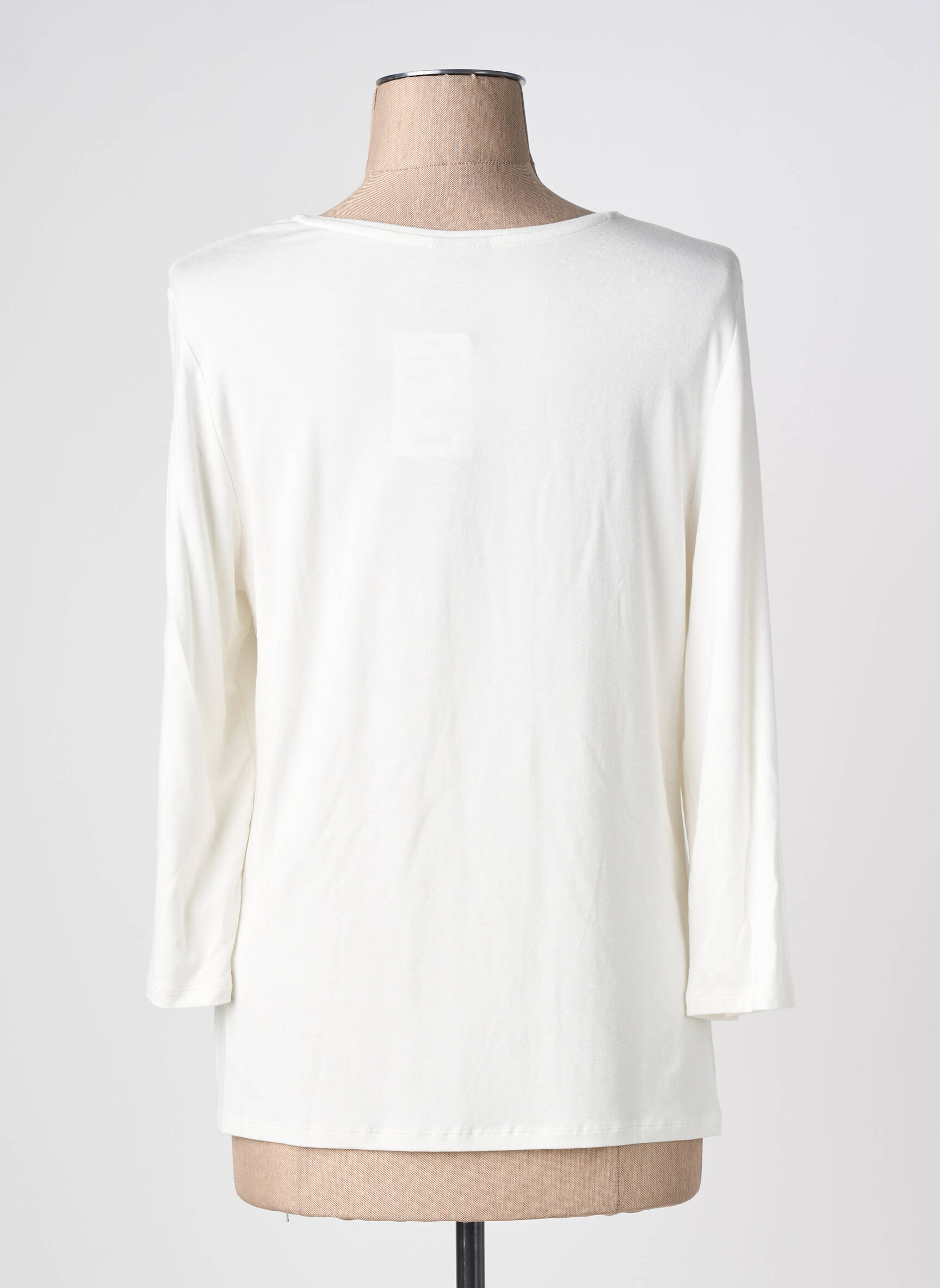 T-shirt manches 3/4 manches 3/4 blanc BARBARA LEBEK femme