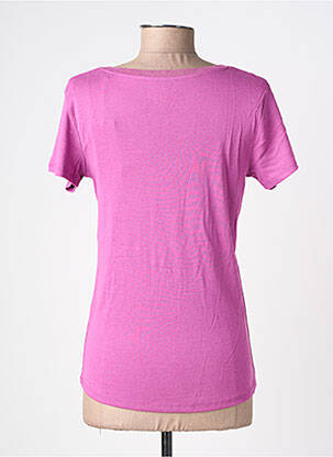 T-shirt stretch manches courtes violet C'EST BEAU LA VIE femme