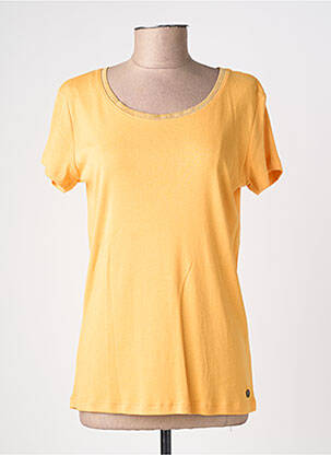T-shirt stretch manches courtes jaune C'EST BEAU LA VIE femme
