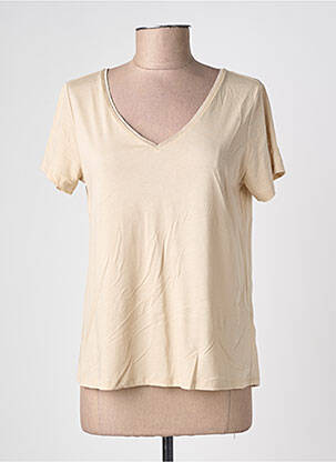 T-shirt col v manches courtes beige LOLA ESPELETA femme