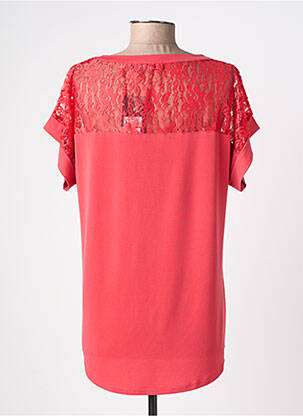Top stretch manches courtes rouge QUATRE VINGT JOURS femme