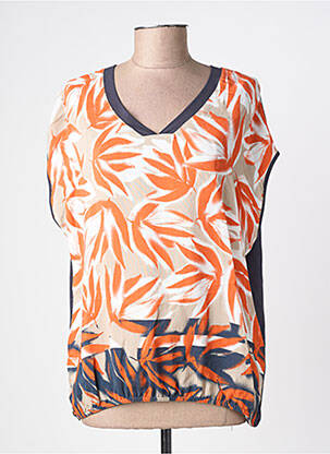 Top tissage crêpe manches courtes orange BARBARA LEBEK femme