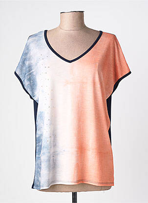 Top stretch manches courtes orange NURIA VILARDAGA femme