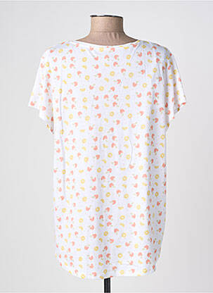 T-shirt imprimé fantaisie manches courtes blanc C'EST BEAU LA VIE femme