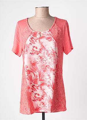 Top stretch manches courtes rose BAGORAZ femme
