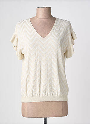 Top stretch manches courtes beige TRIPODE femme