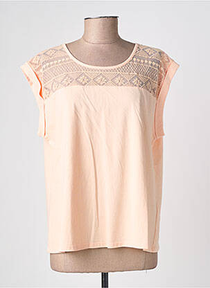 Top stretch manches courtes rose C'EST BEAU LA VIE femme