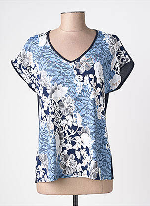 Top stretch manches courtes bleu NURIA VILARDAGA femme