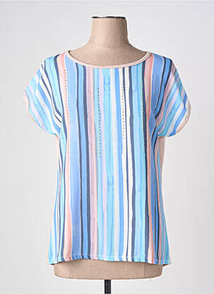 Top stretch manches courtes bleu NURIA VILARDAGA femme