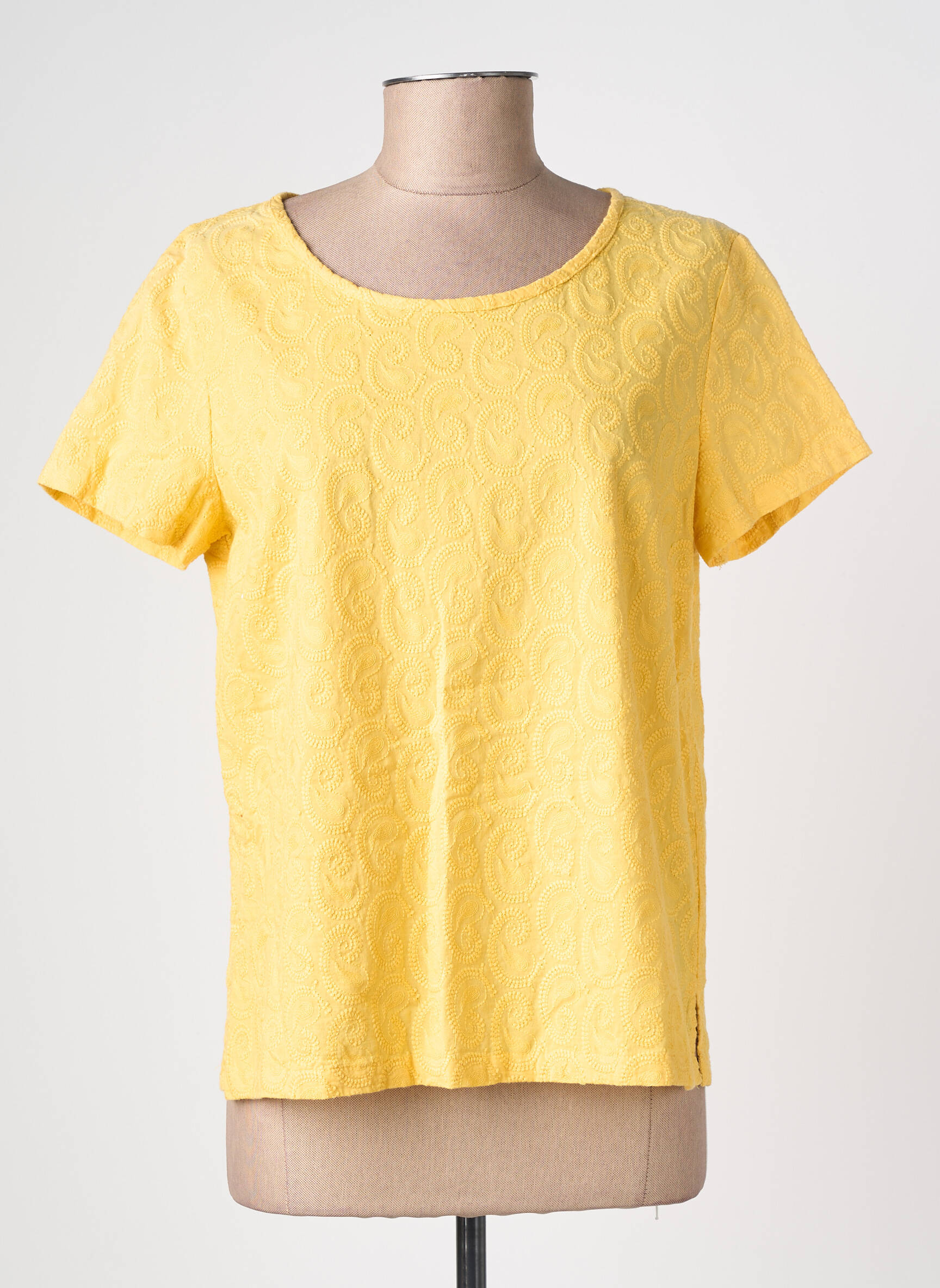T-shirt coupe cintrée manches courtes jaune C'EST BEAU LA VIE femme