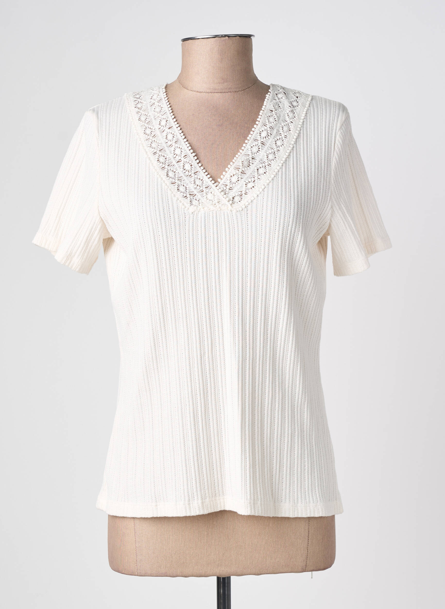 Top stretch sans manche blanc JULIE GUERLANDE femme