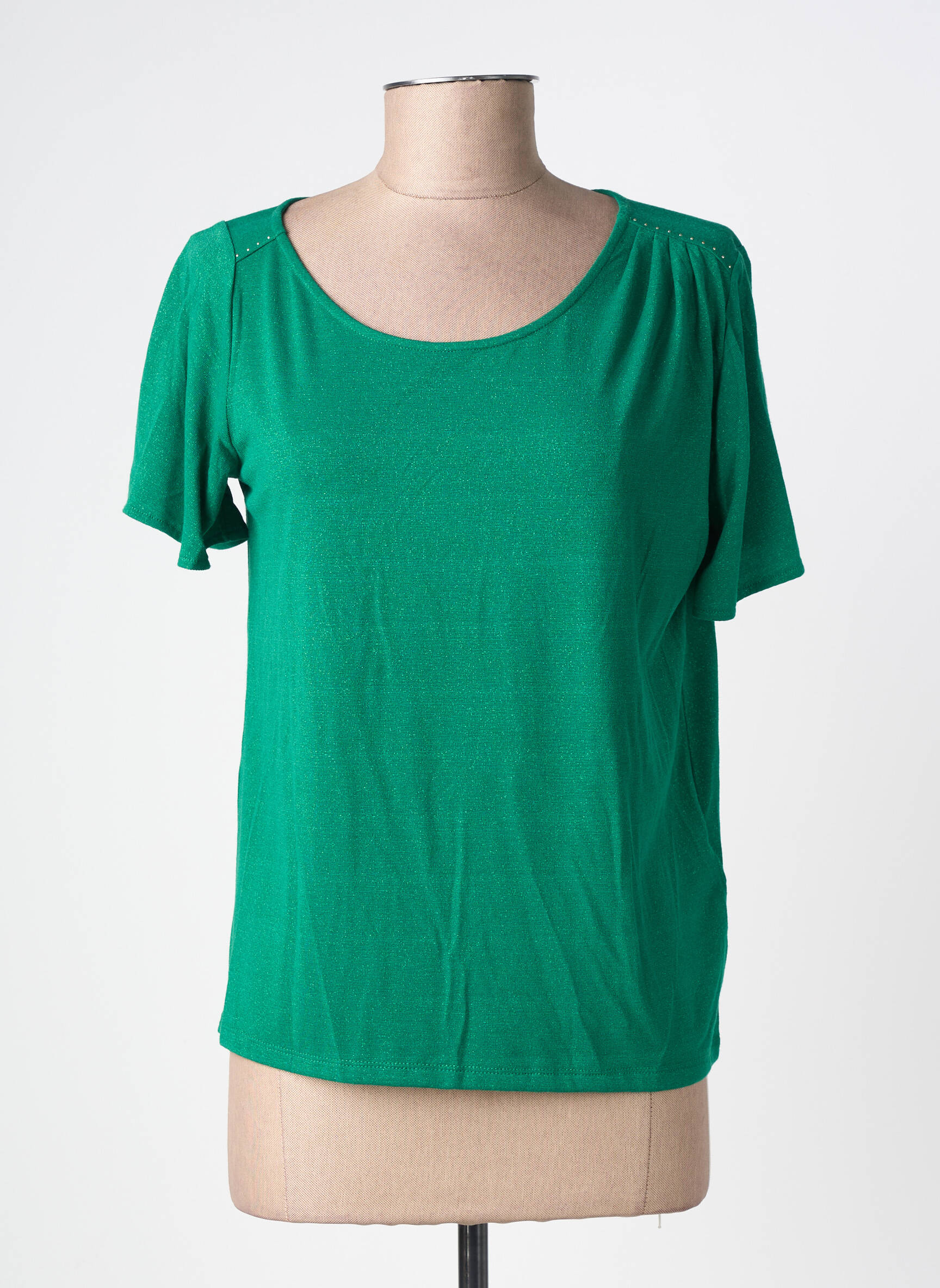 T-shirt coupe droite manches courtes vert LOLA ESPELETA femme