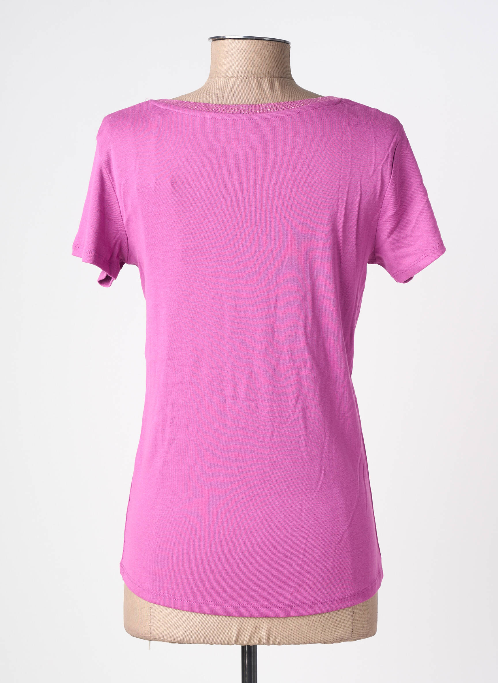 T-shirt stretch manches courtes violet C'EST BEAU LA VIE femme
