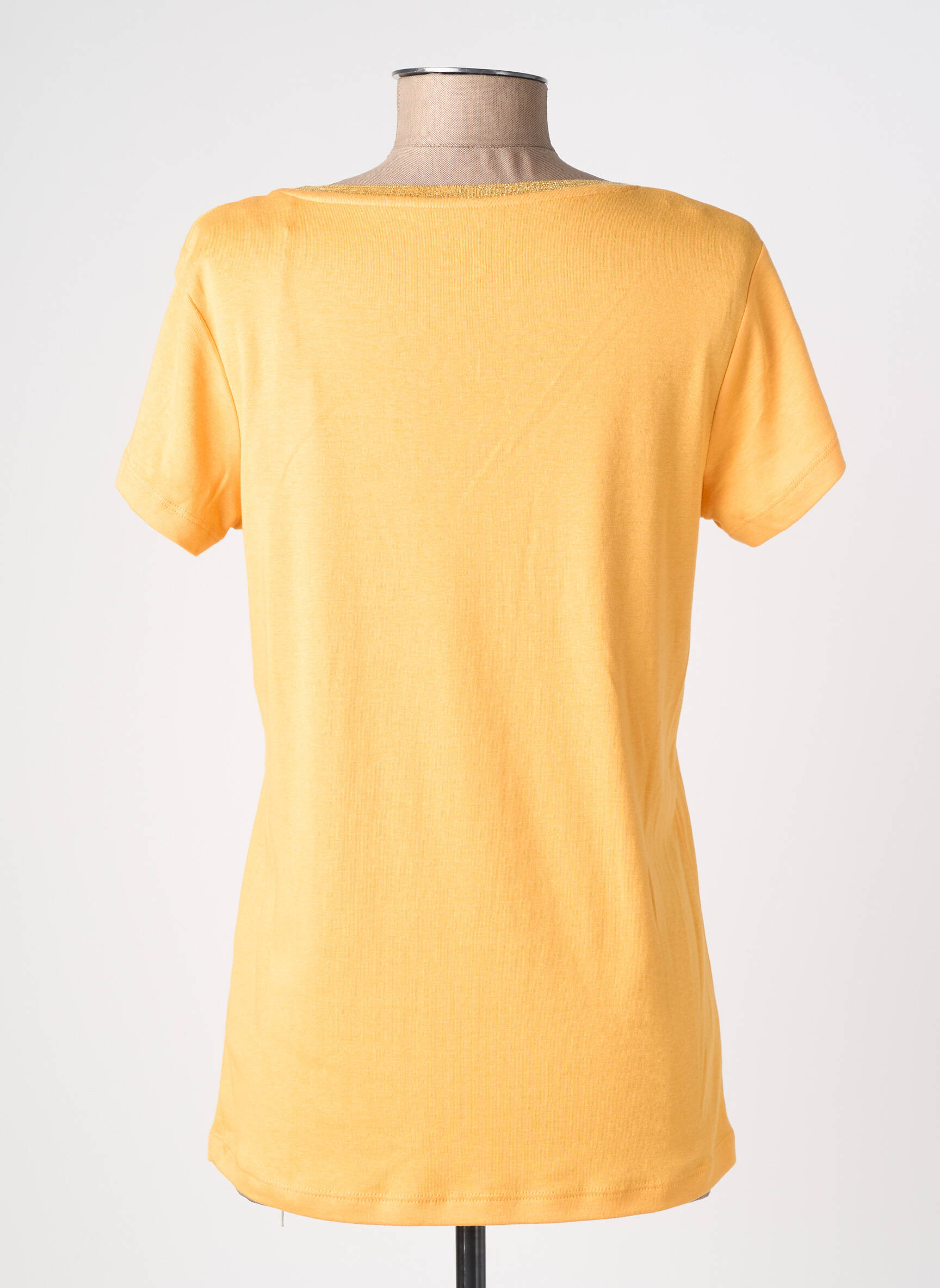 T-shirt stretch manches courtes jaune C'EST BEAU LA VIE femme