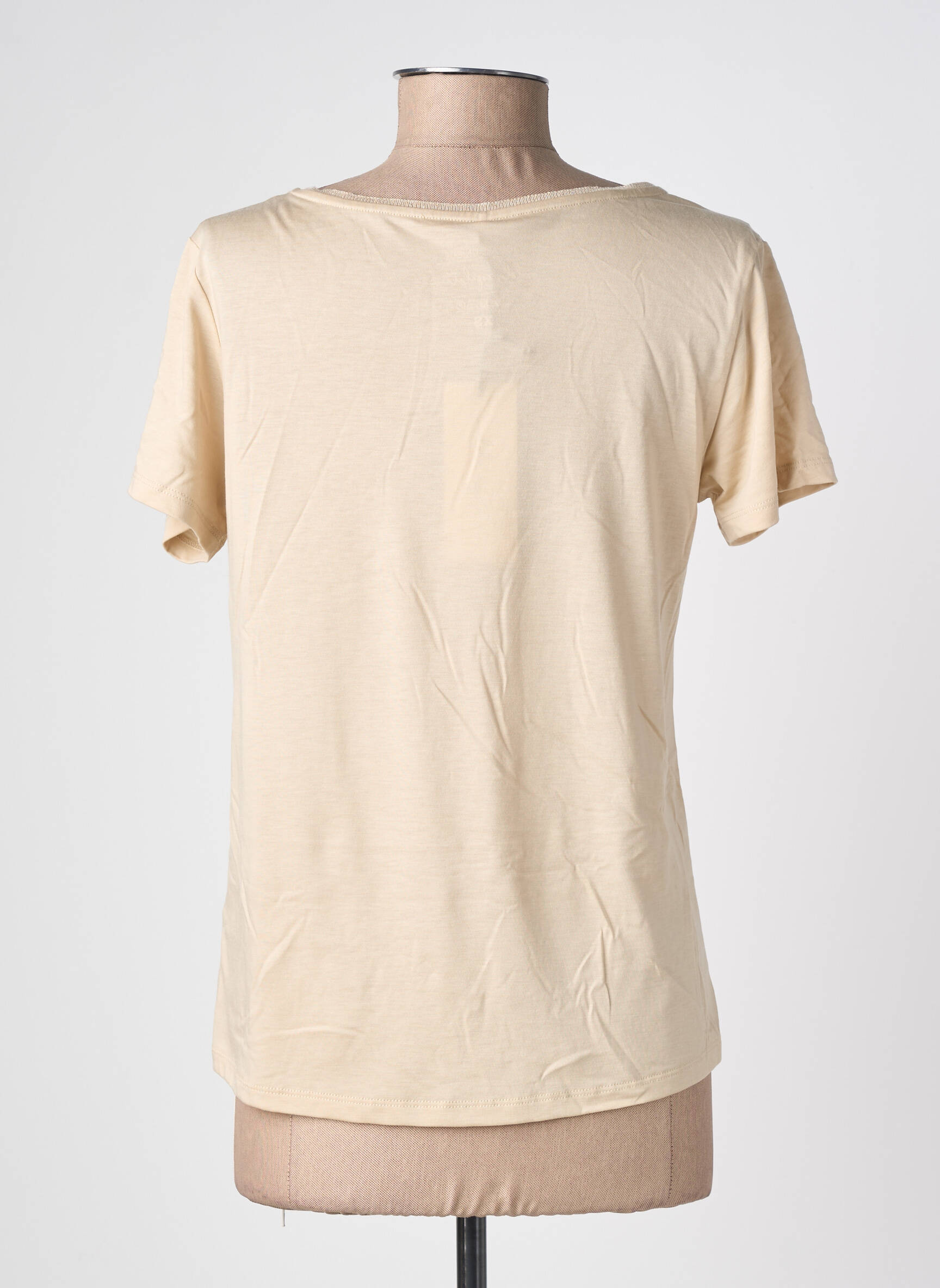 T-shirt col v manches courtes beige LOLA ESPELETA femme