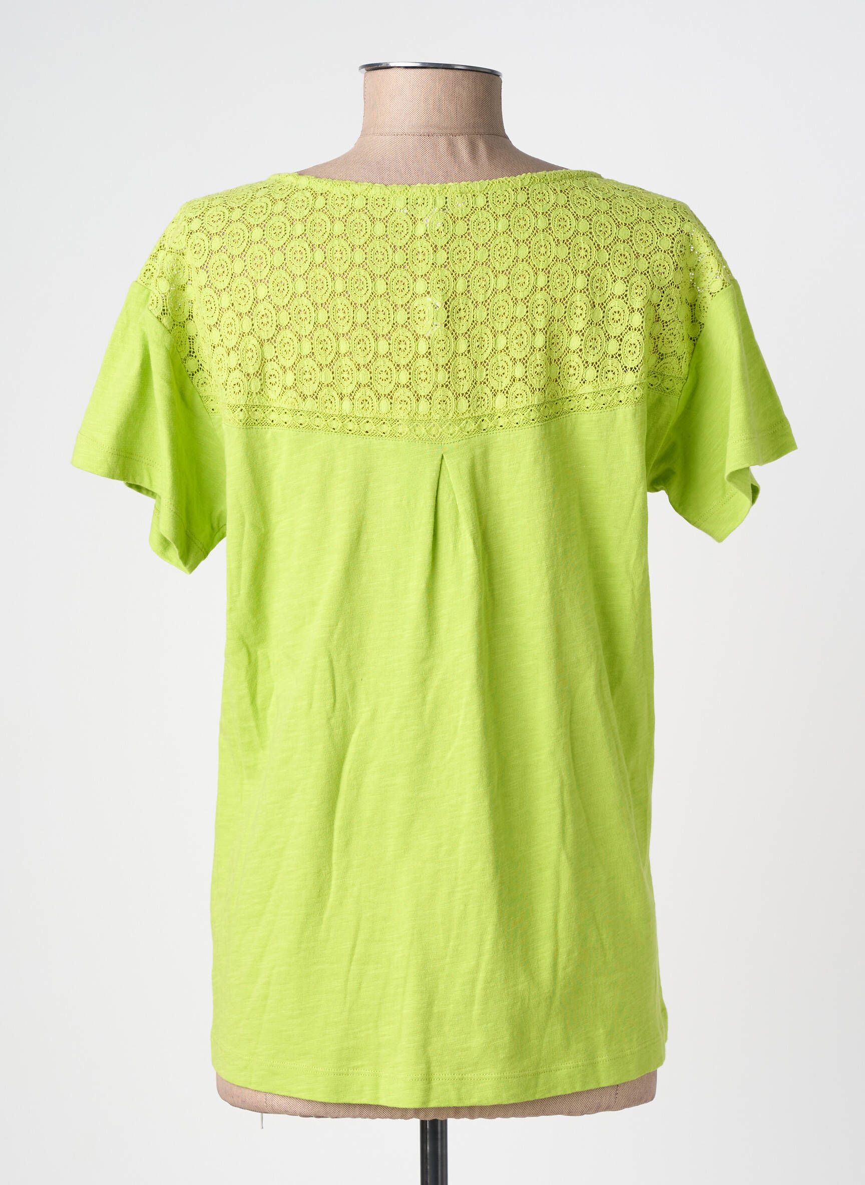 Top stretch manches courtes vert AGATHE & LOUISE femme