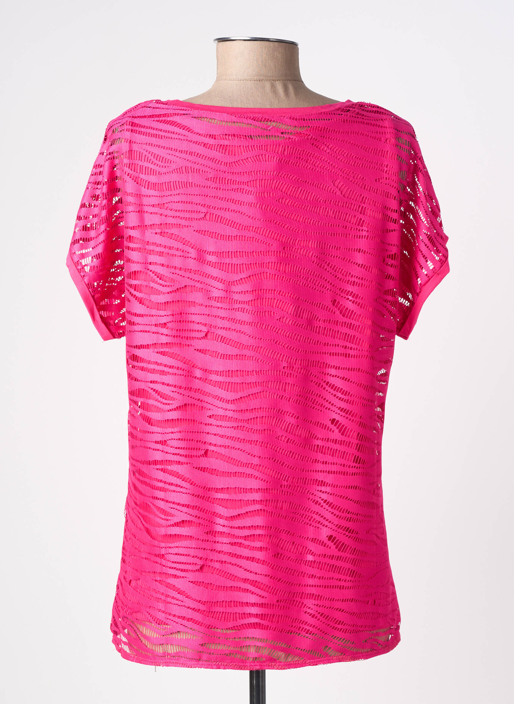 Top stretch manches courtes rose BARBARA LEBEK femme
