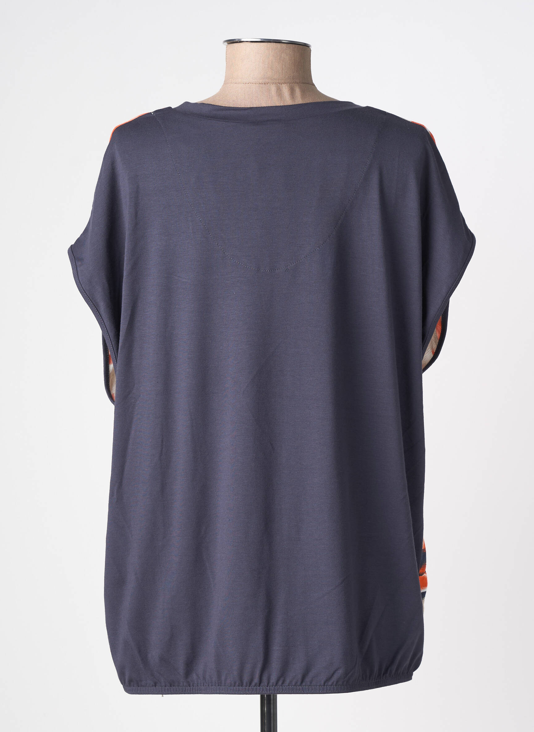 Top imprimé fantaisie manches courtes orange BARBARA LEBEK femme