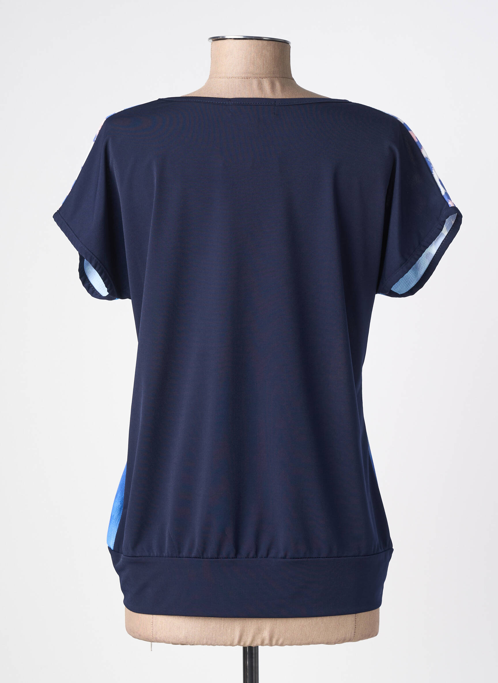Top stretch manches courtes bleu NURIA VILARDAGA femme