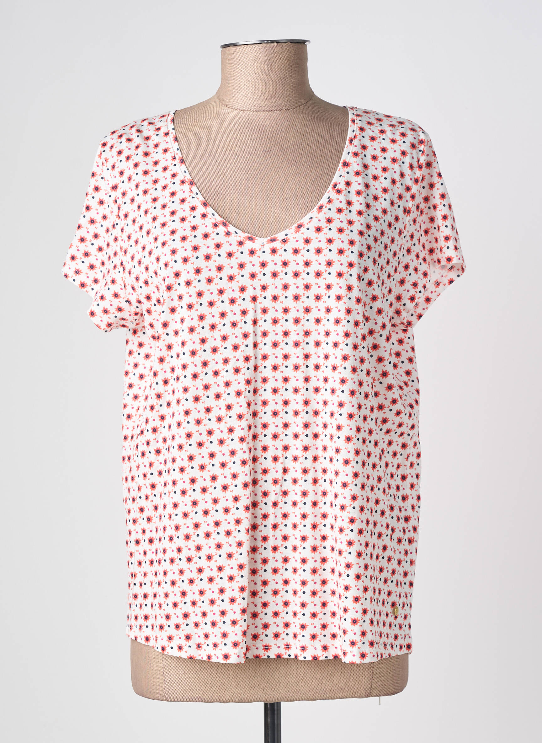 T-shirt coupe droite manches courtes orange C'EST BEAU LA VIE femme