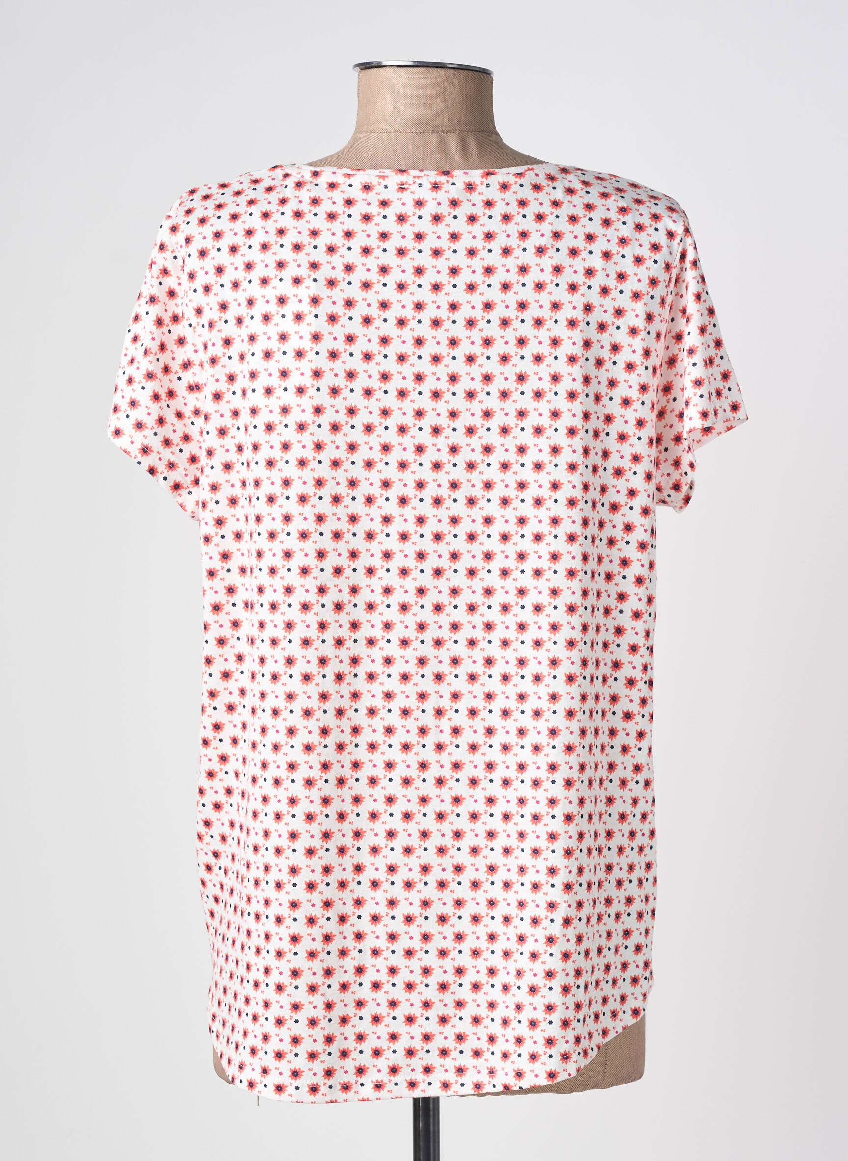 T-shirt coupe droite manches courtes orange C'EST BEAU LA VIE femme