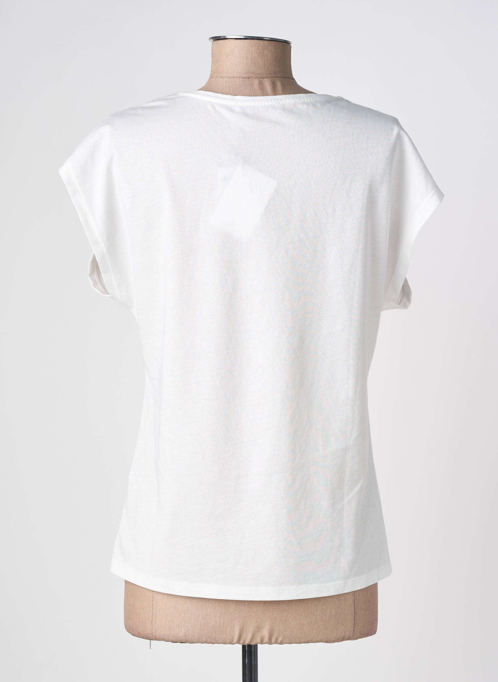 T-shirt sérigraphie manches courtes blanc JULIE GUERLANDE femme