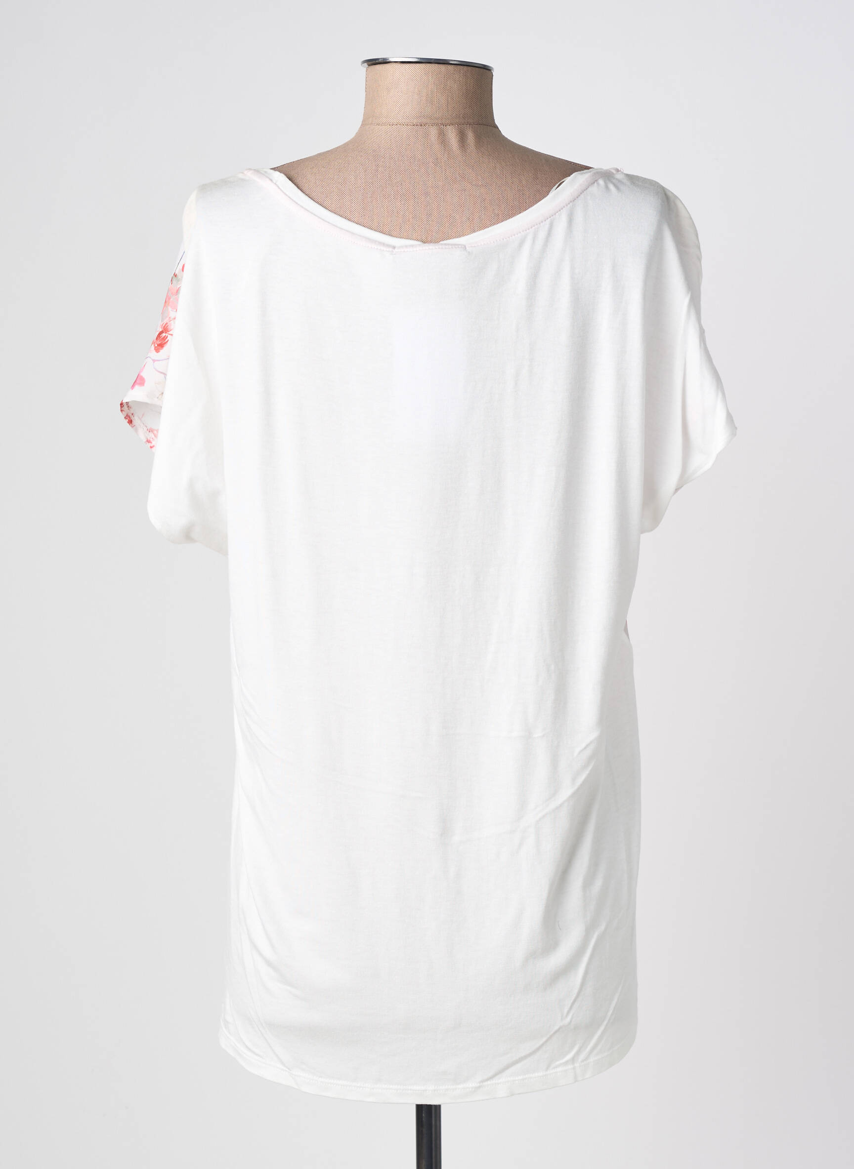 Top coupe fluide manches courtes blanc JULIE GUERLANDE femme