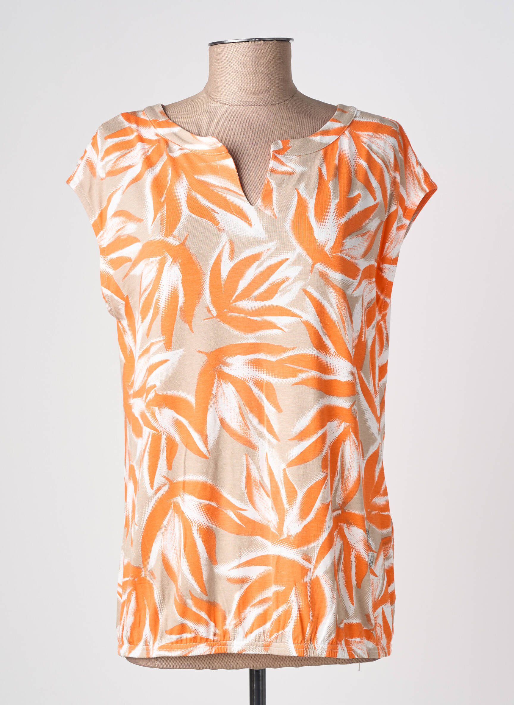 Top stretch manches courtes orange BARBARA LEBEK femme