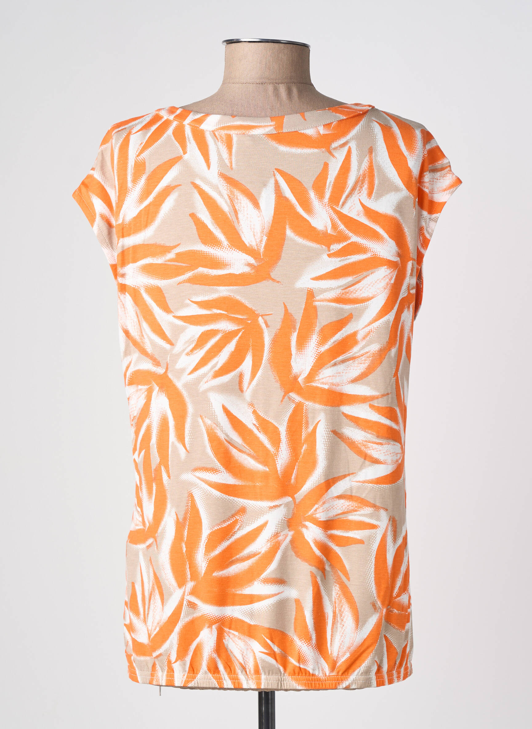 Top stretch manches courtes orange BARBARA LEBEK femme