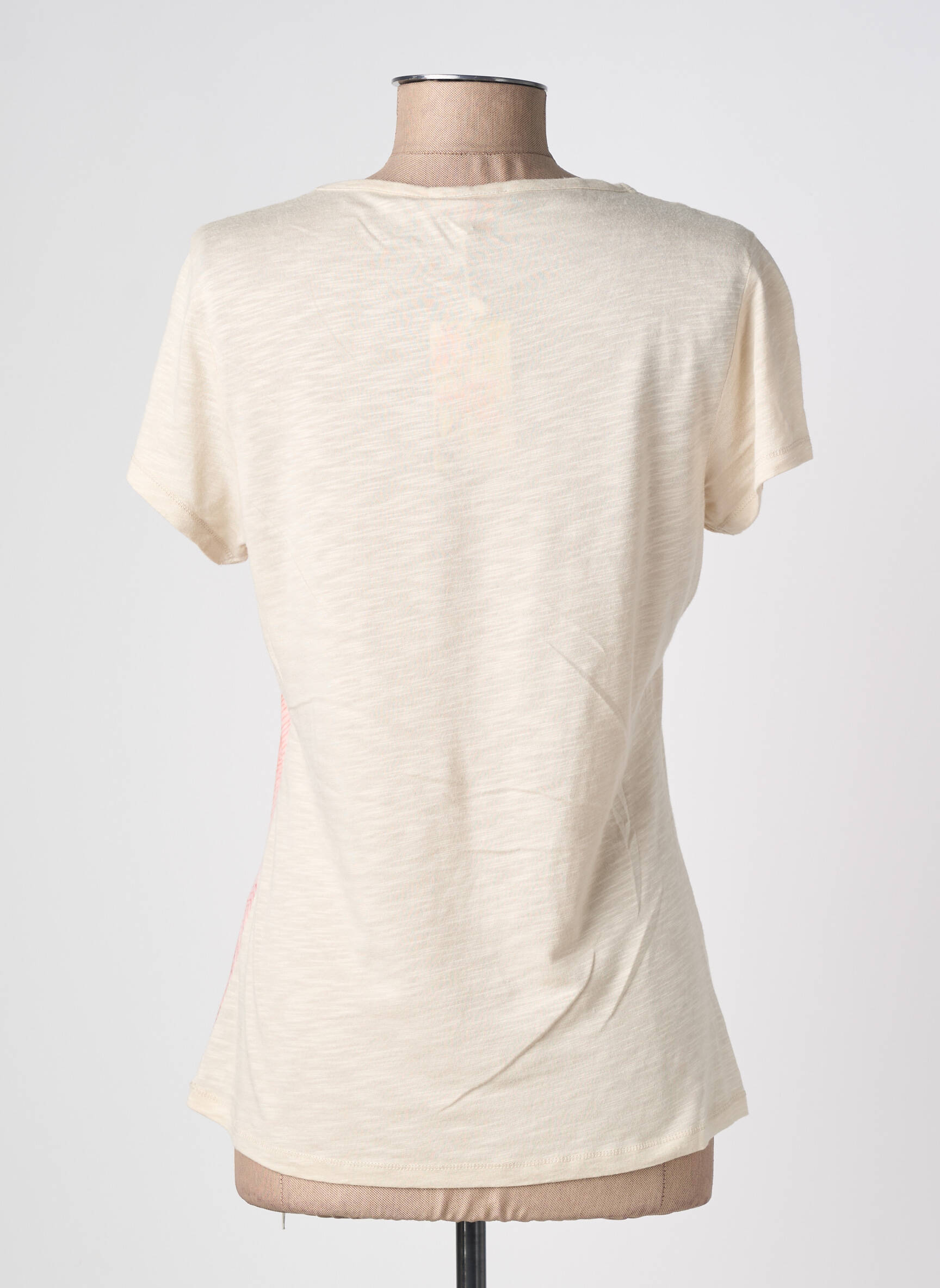 Top stretch manches courtes beige KALISSON femme