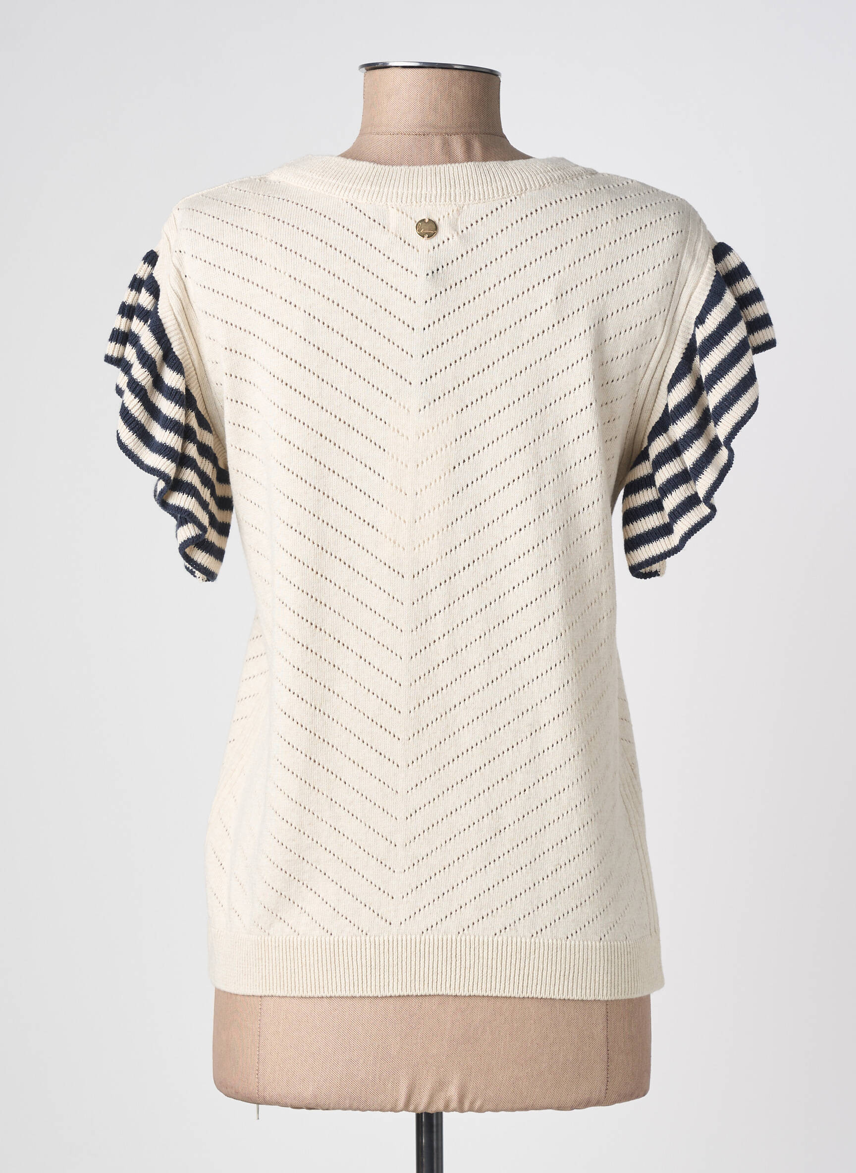 Top stretch manches courtes beige LOLA ESPELETA femme