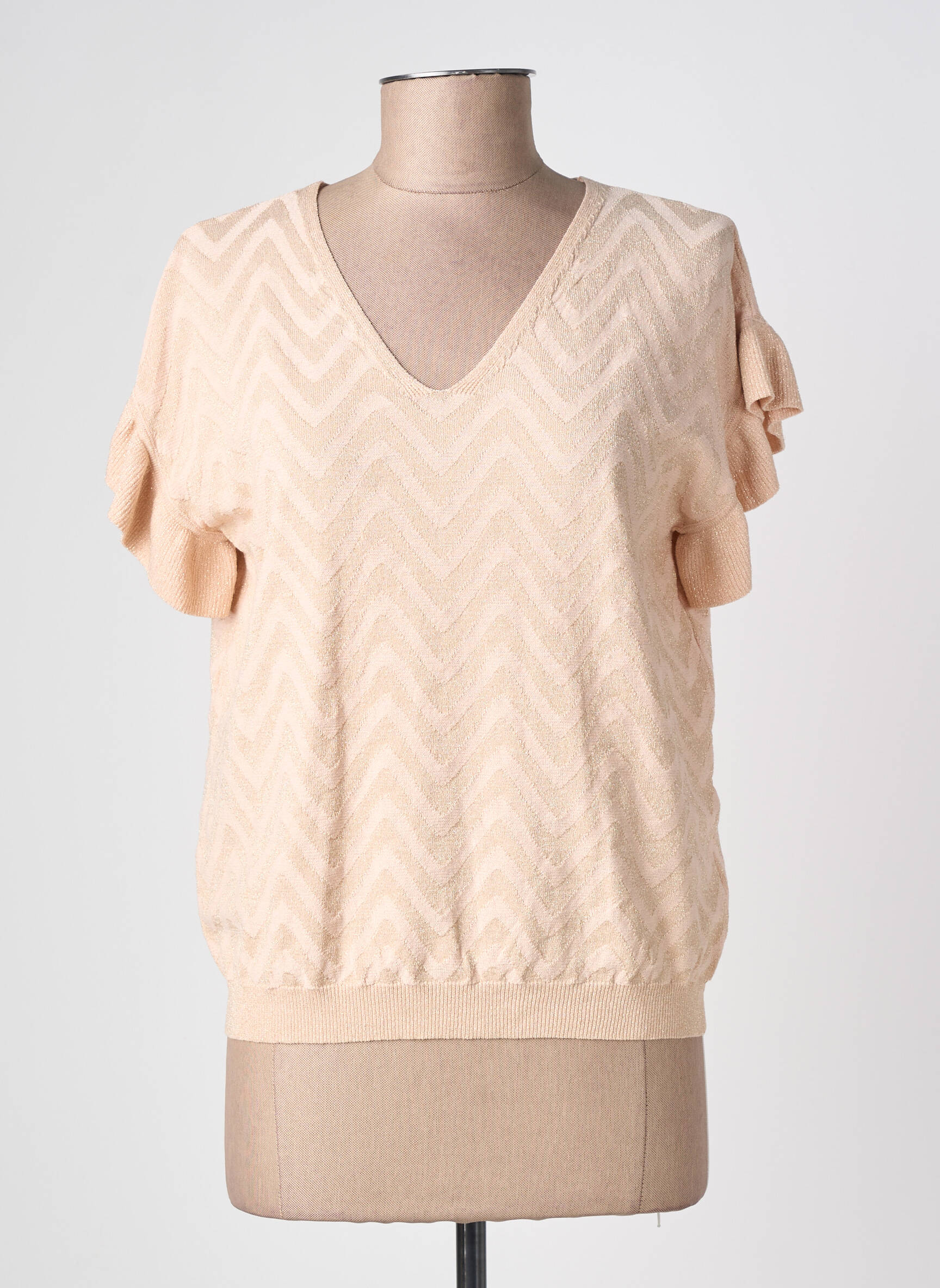 Top stretch manches courtes rose TRIPODE femme