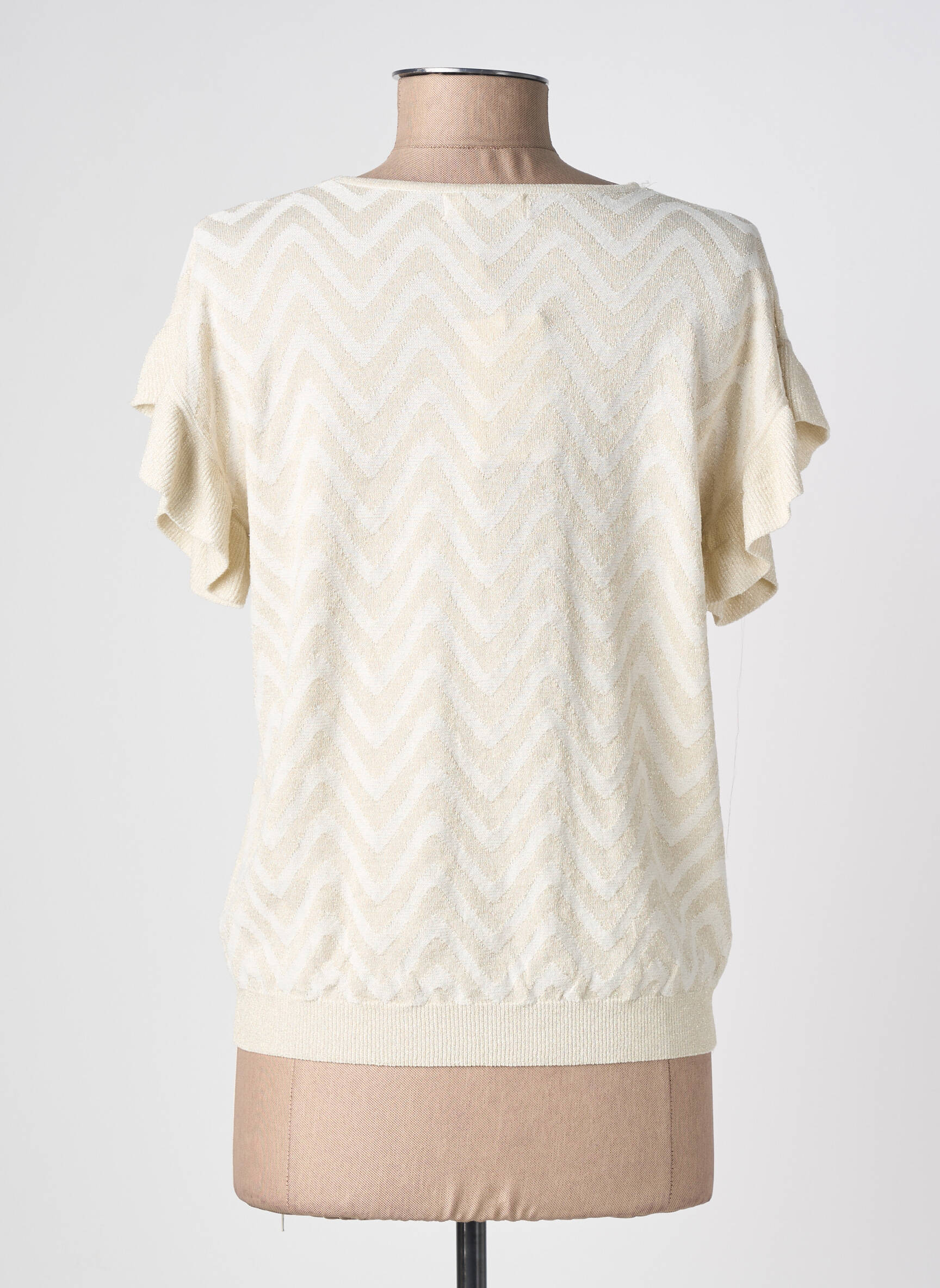 Top stretch manches courtes beige TRIPODE femme