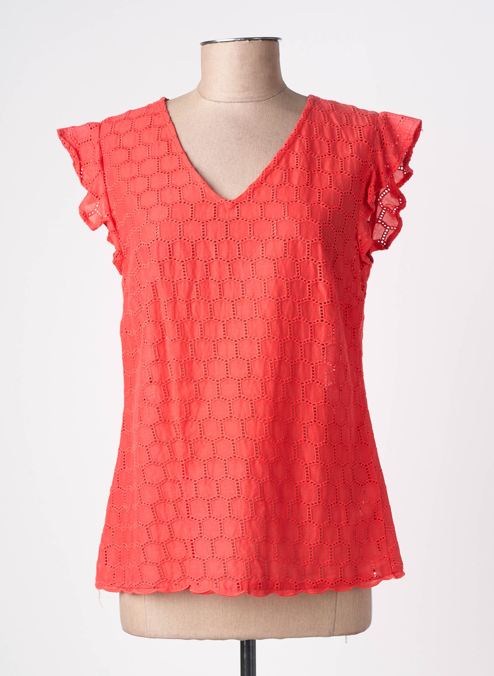 Top manches courtes manches courtes rouge C'EST BEAU LA VIE femme