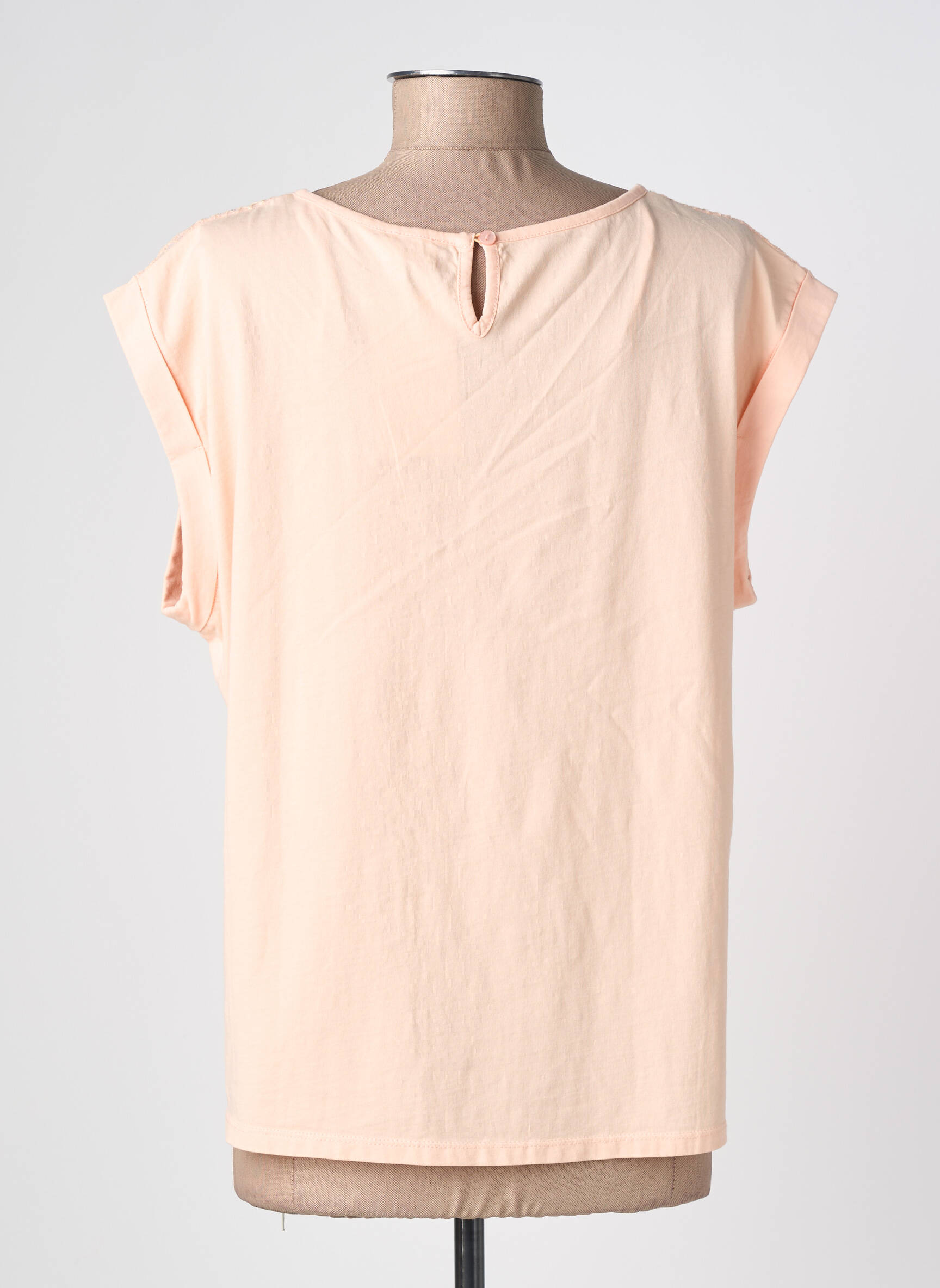 Top stretch manches courtes rose C'EST BEAU LA VIE femme