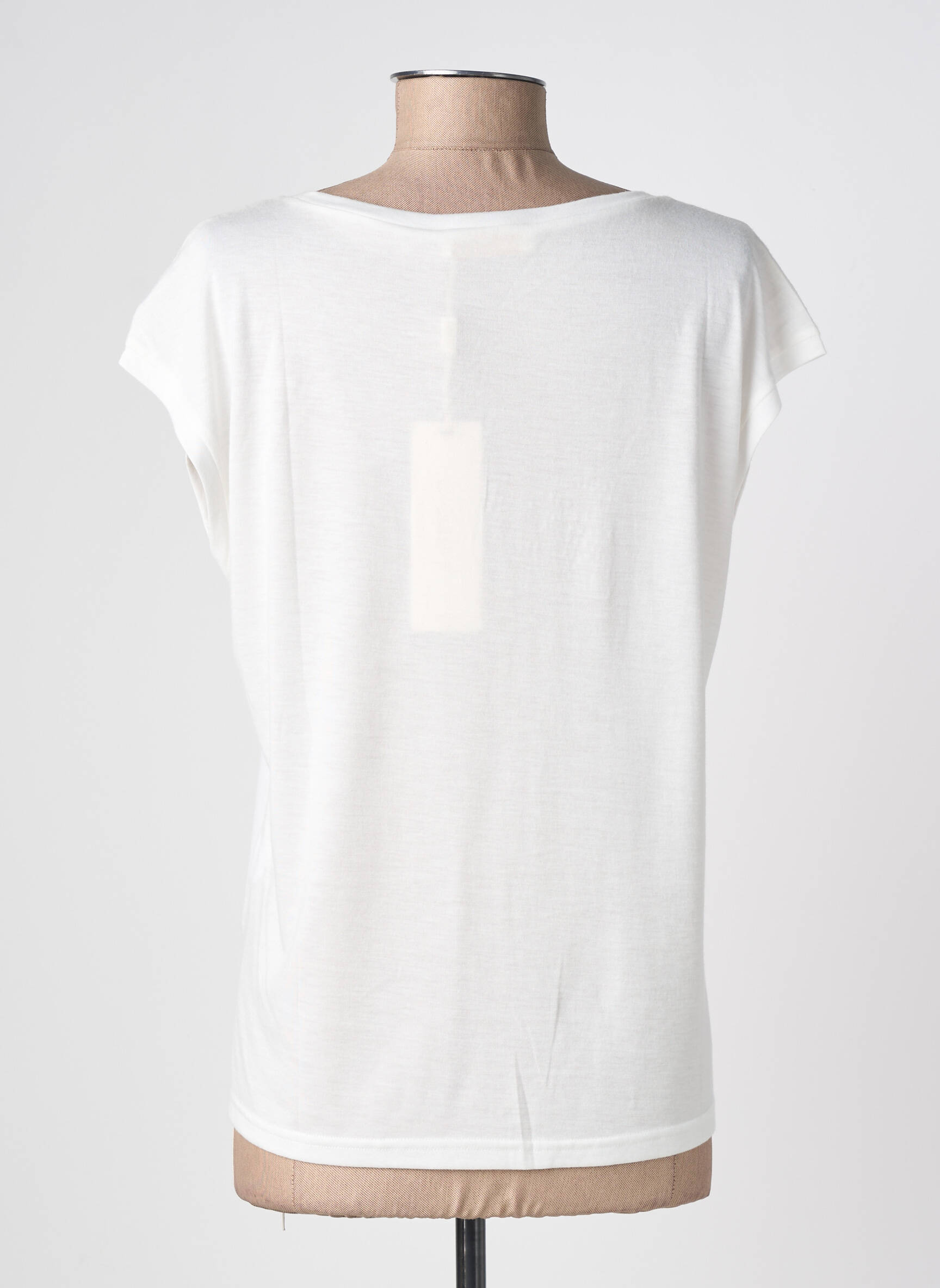 Top imprimé fantaisie manches courtes blanc EXQUISS'S femme