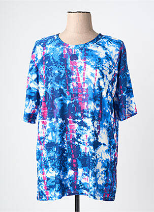 T-shirt imprimé fantaisie manches courtes bleu M.X.O femme