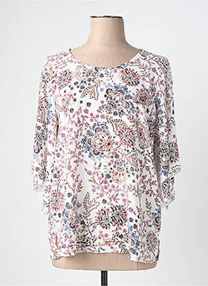 Blouse imprimé fleurs manches courtes blanc THE STYLE femme