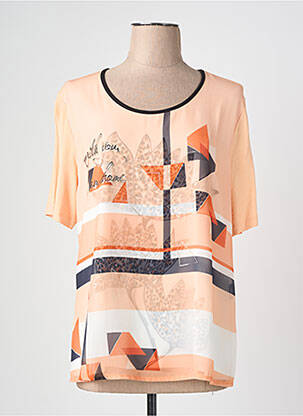 T-shirt imprimé fantaisie manches courtes orange BARBARA LEBEK femme
