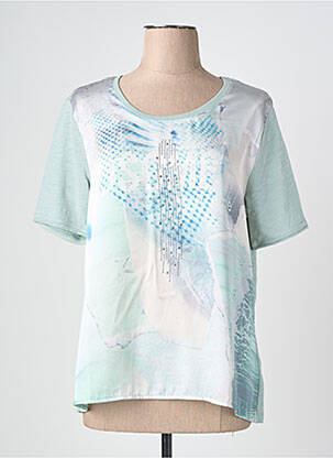 T-shirt imprimé fantaisie manches courtes vert BARBARA LEBEK femme
