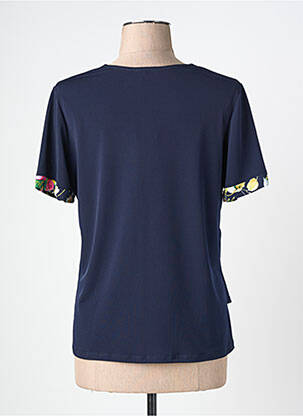 Top stretch manches courtes bleu NAYAT femme