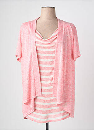 Top stretch manches courtes rose QUATRE VINGT JOURS femme