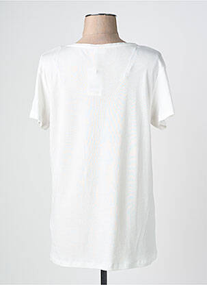 T-shirt col v manches courtes blanc C'EST BEAU LA VIE femme